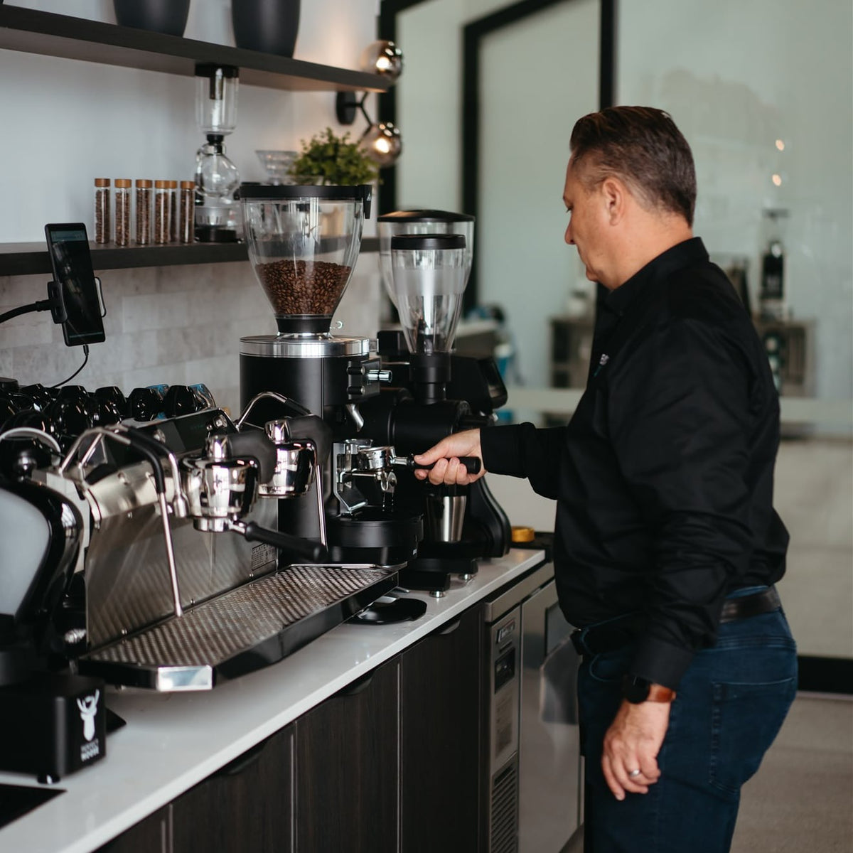 Barista Equip showroom espresso station