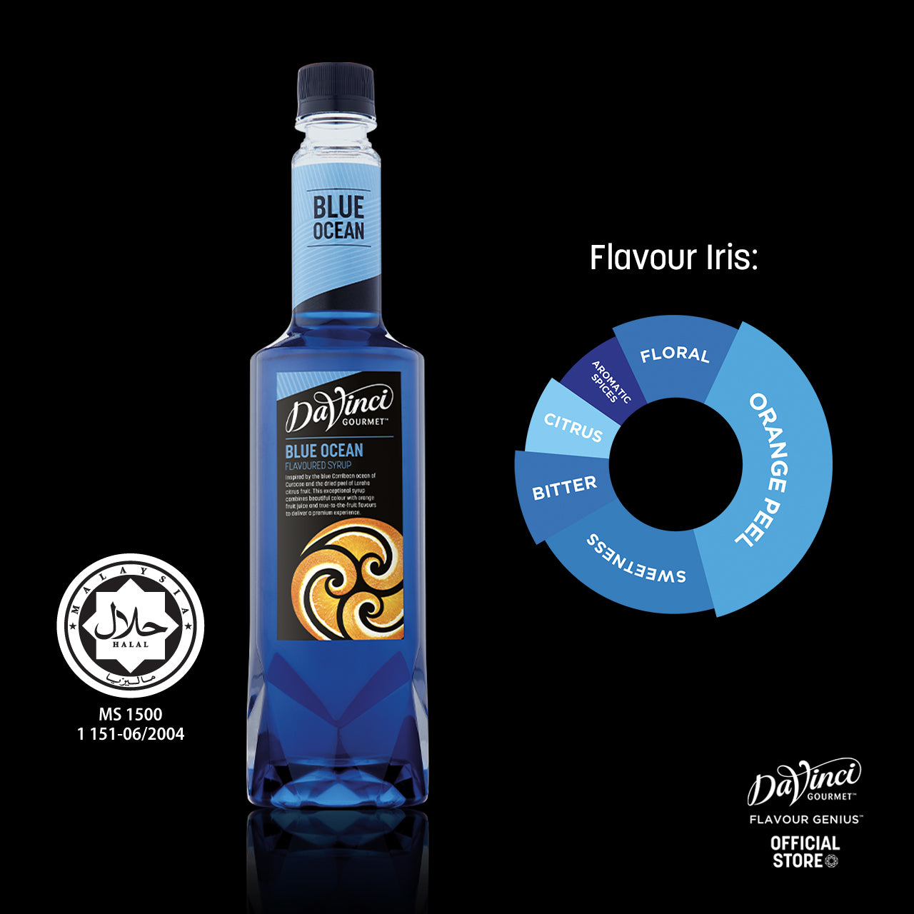 DVG DaVinci Gourmet Blue Ocean Flavoured Syrup - 750ml