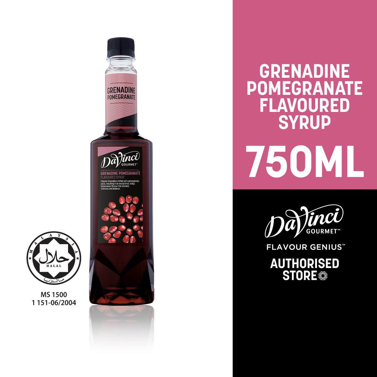 DVG DaVinci Gourmet Grenadine Pomegranate Flavoured Syrup - 750ml