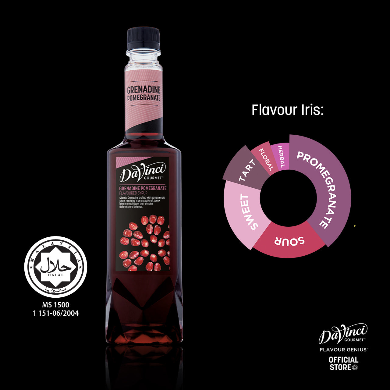 DVG DaVinci Gourmet Grenadine Pomegranate Flavoured Syrup - 750ml