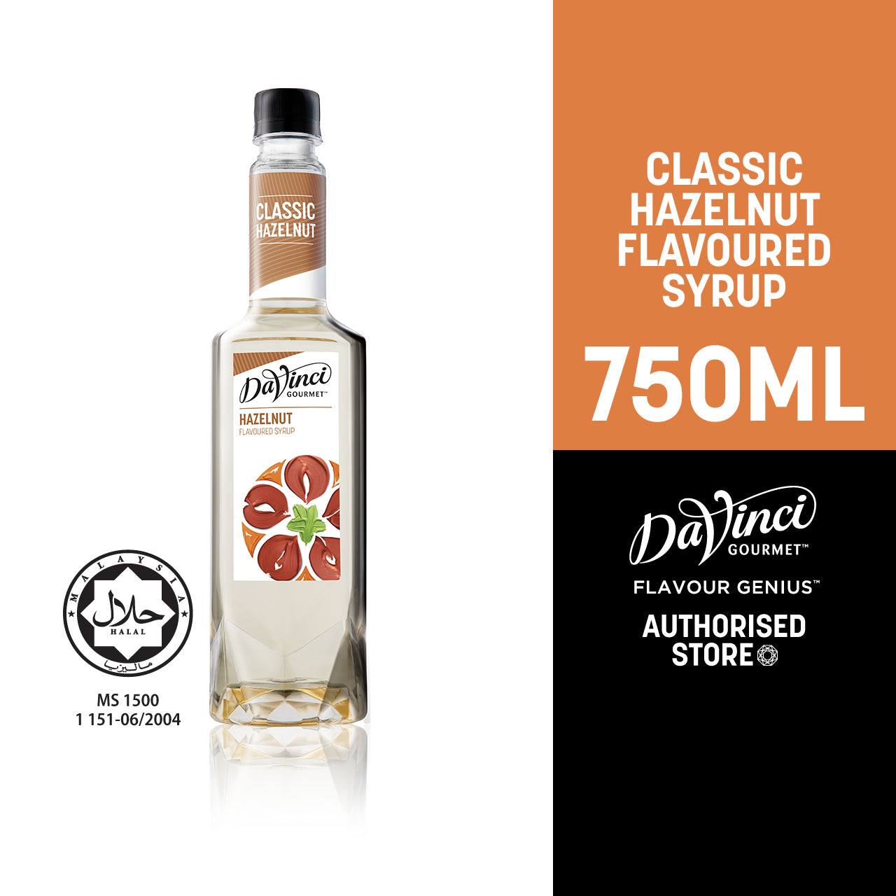 DVG DaVinci Gourmet Hazelnut Flavour Syrup - 750ml