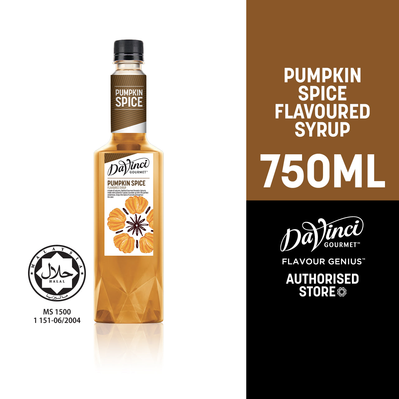 DVG DaVinci Gourmet Pumpkin Spice Flavoured Syrup - 750ml