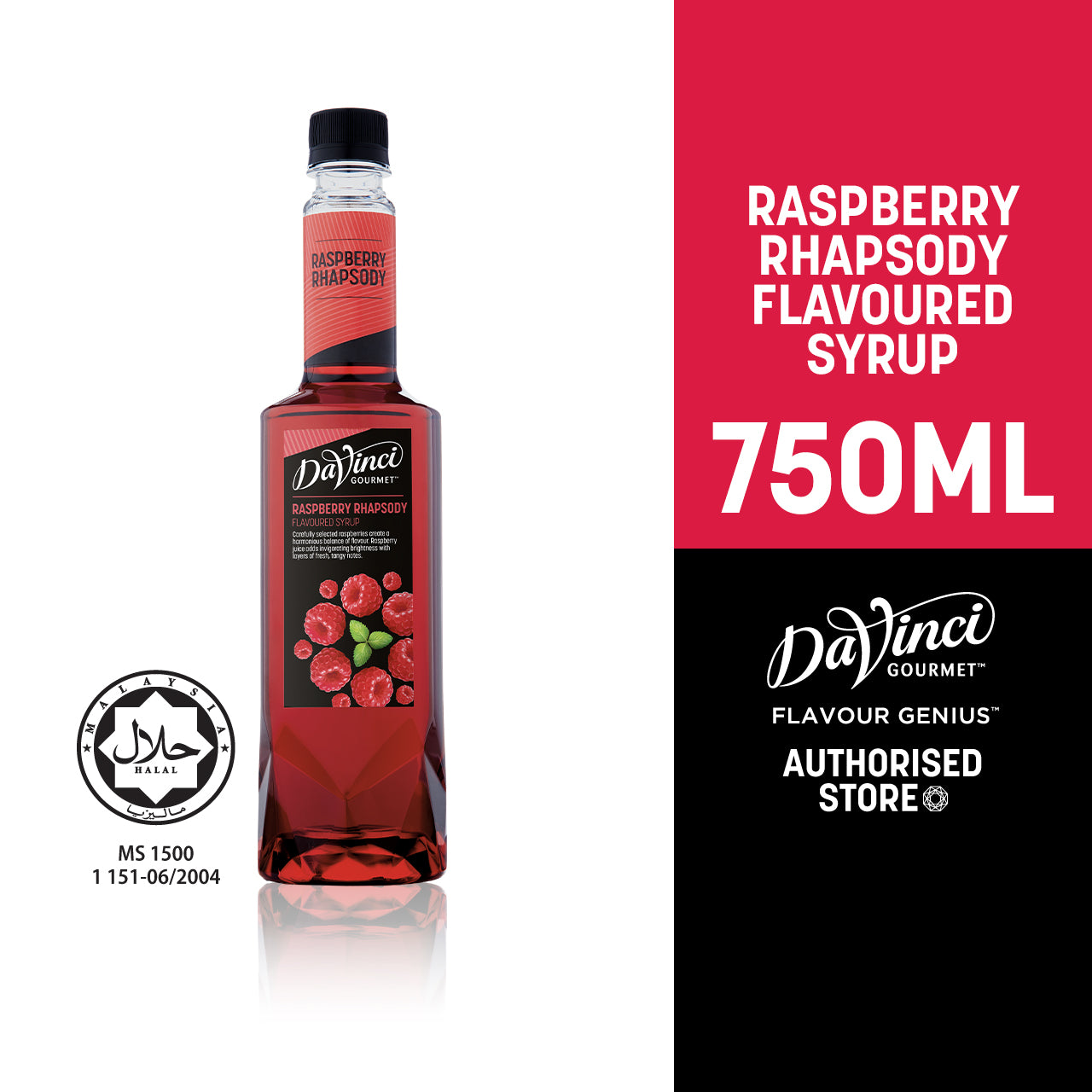 DVG DaVinci Gourmet Raspberry Rhapsody Flavoured Syrup - 750ml