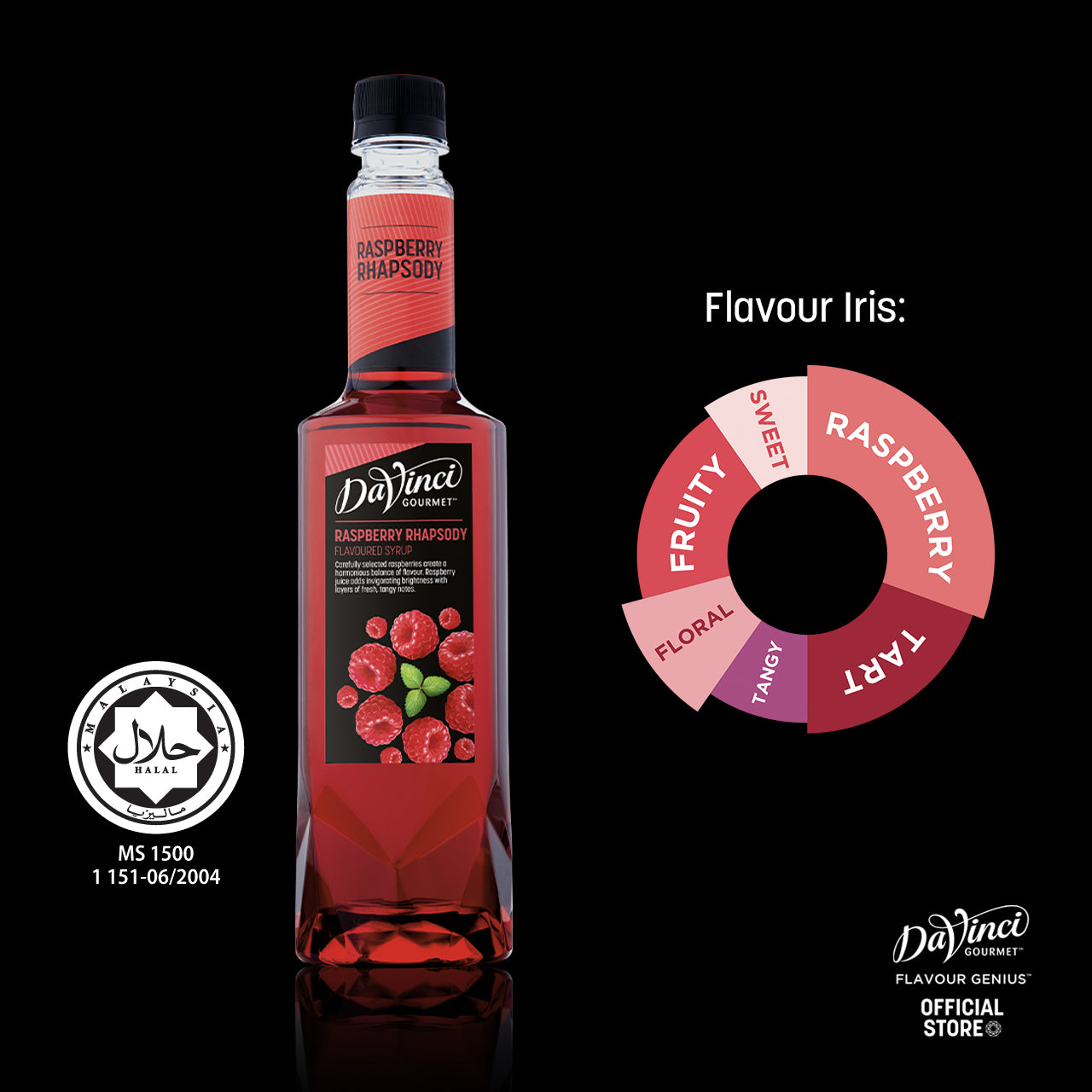 DVG DaVinci Gourmet Raspberry Rhapsody Flavoured Syrup - 750ml