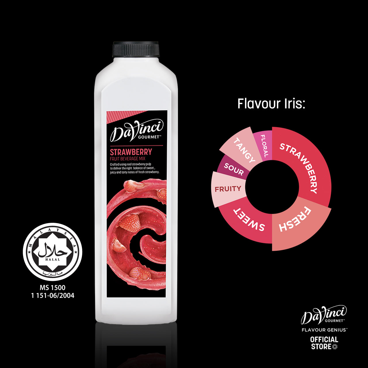 DVG DaVinci Gourmet Strawberry Fruit Beverage Mix - 1L