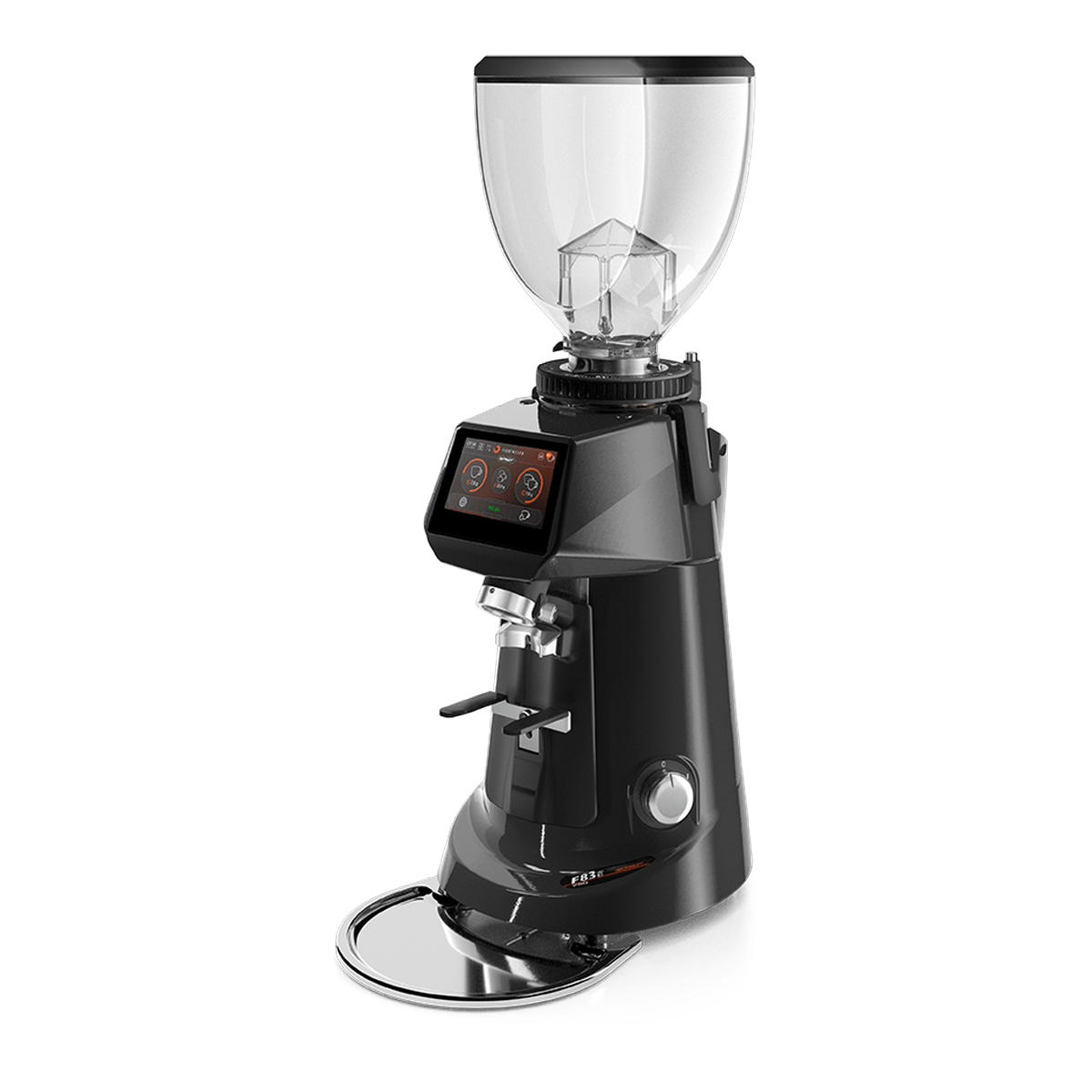 Fiorenzato F83 E PRO ADAPT coffee grinder in Glossy Black