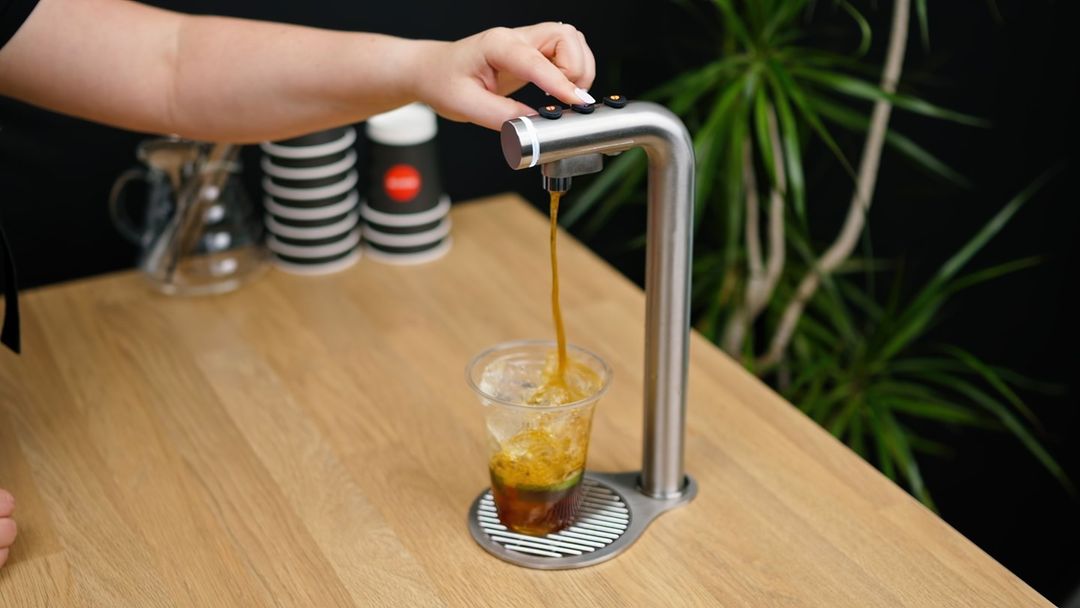 POUR'D font pouring cold coffee