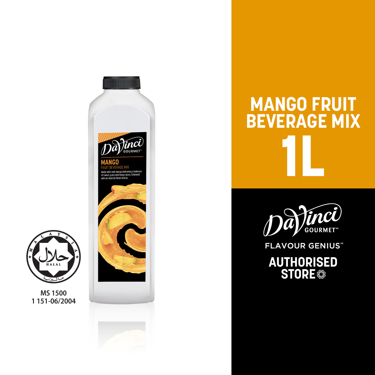 DVG DaVinci Gourmet Mango Fruit Beverage Mix Syrup - 1L