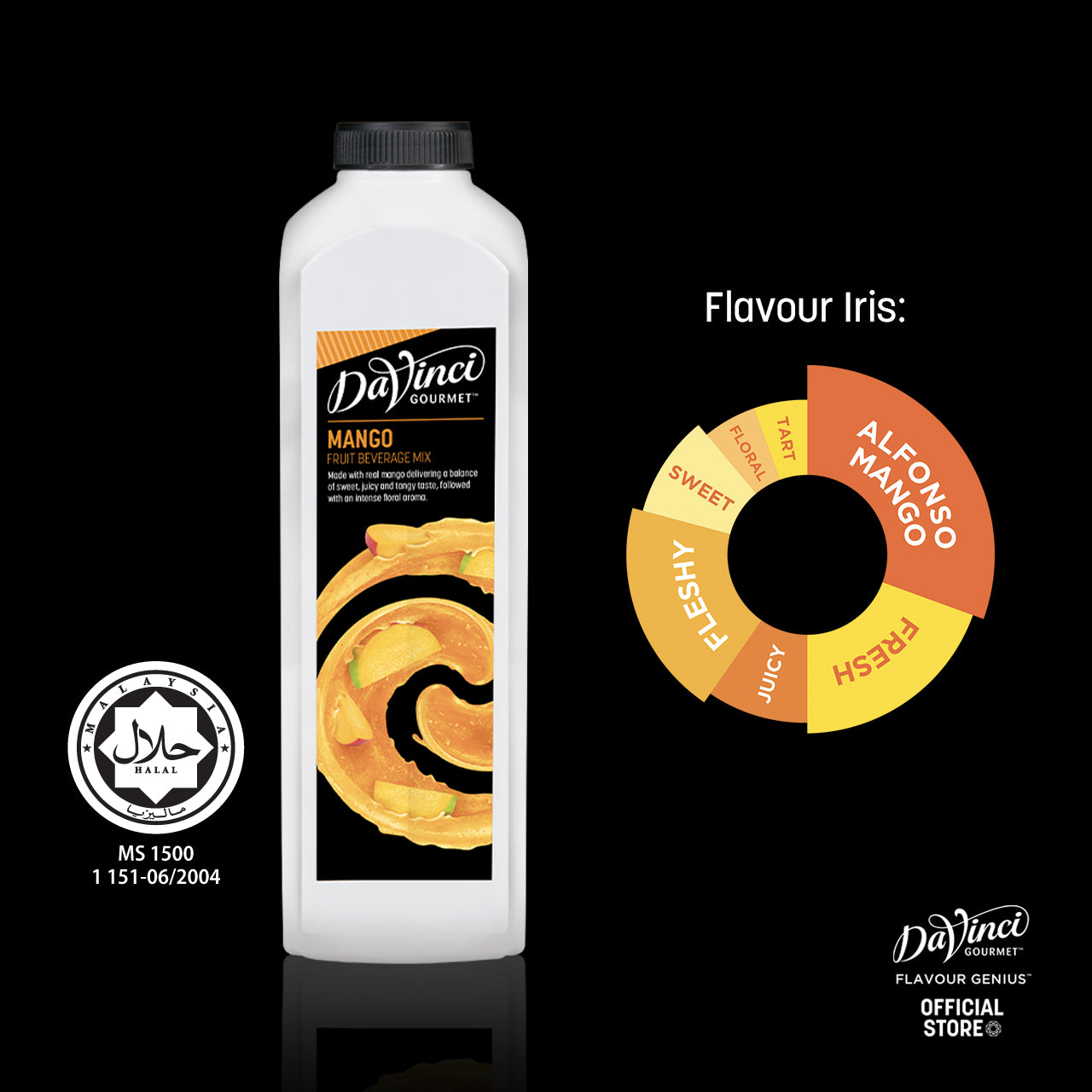 DVG DaVinci Gourmet Mango Fruit Beverage Mix Syrup - 1L
