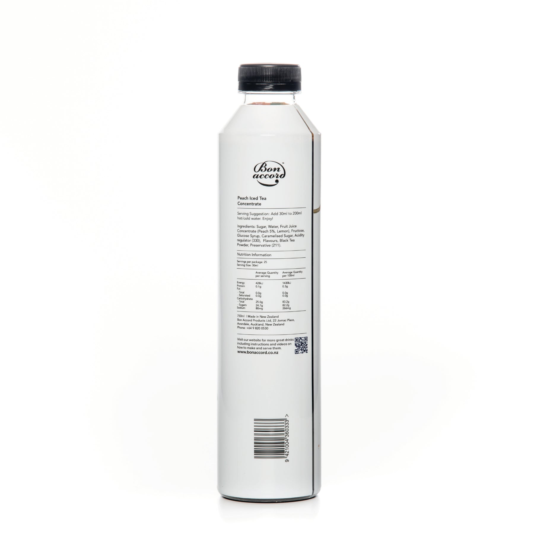 Bon Accord Peach Iced Tea Concentrate 750ml Bon Accord