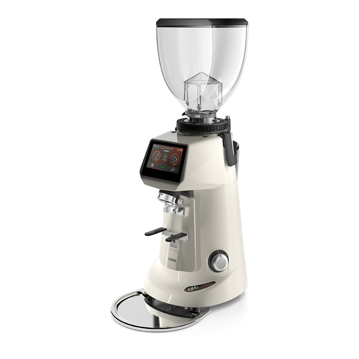 Fiorenzato F83 E PRO ADAPT coffee grinder in Pearl White